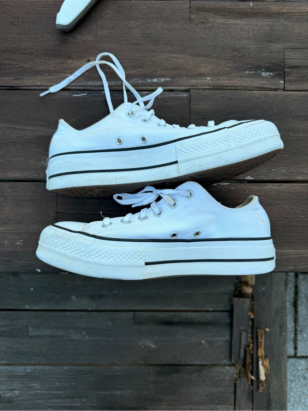 Converse White Low-Top Platform Sneakers - Picture 2 of 6